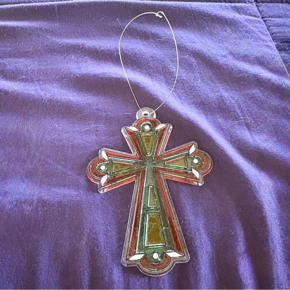 Stained Glass Cross Ornament